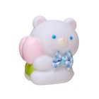 Фигурка световая RISALUX «Мишка», LED-ночник, от батареек, бело-розовый, 8.3×9 см - фото 22174731