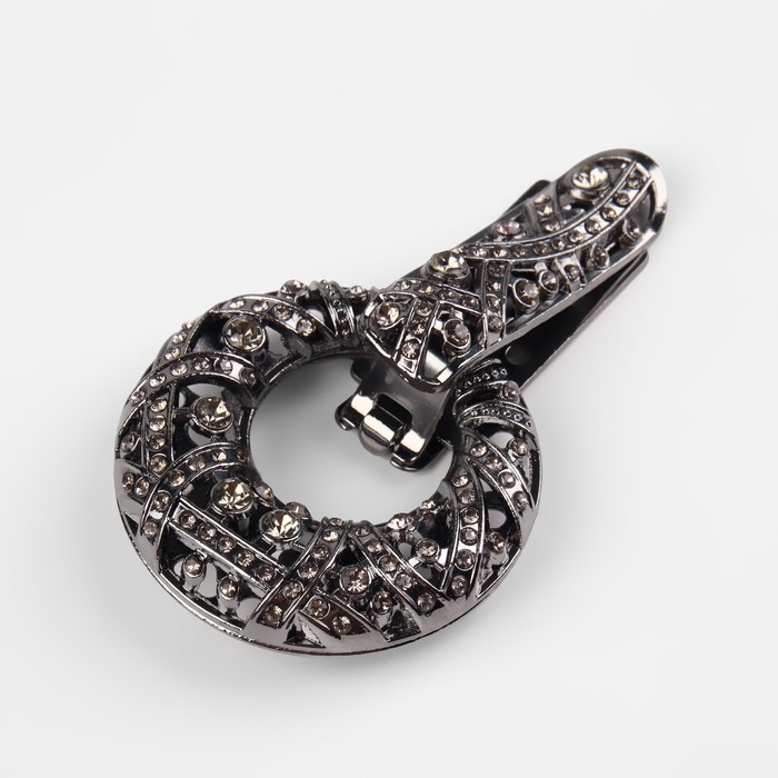 Декоративная застёжка, 7.5×4.5 см, цвет чёрный - Фото 1