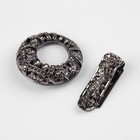 Декоративная застёжка, 7.5×4.5 см, цвет чёрный - Фото 2