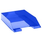 Лоток для бумаг горизонтальный СТАММ "Фаворит", тонированный синий - фото 905272