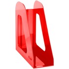Лоток для бумаг вертикальный СТАММ "Фаворит", тонированный красный, ширина 90мм - фото 905281