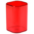 Подставка-стакан для пишущих принадлежностей Стамм "Фаворит", квадратная, красная - фото 9280196