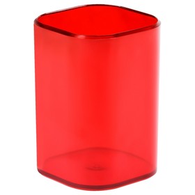 Подставка-стакан для пишущих принадлежностей Стамм "Фаворит", квадратная, красная