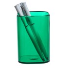 Подставка-стакан для канцелярии СТАММ "Фаворит", пластиковый, квадрат., тонировано-зеленая - фото 9280200