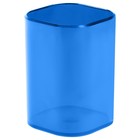 Подставка-стакан для канцелярии СТАММ "Фаворит", пластиковый, квадратнный, тонировано-синяя - фото 2044916