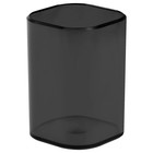 Подставка-стакан для канцелярии СТАММ "Фаворит", пластиковый, квадратный, тонировано-черная - фото 9280204