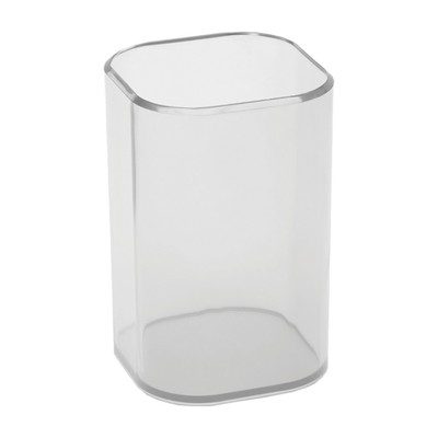 Подставка-стакан для канцелярии СТАММ "Фаворит", пластиковый, квадратный, прозрачная