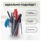 Подставка-стакан для канцелярии СТАММ "Фаворит", пластиковый, квадратный, прозрачная - фото 9280214