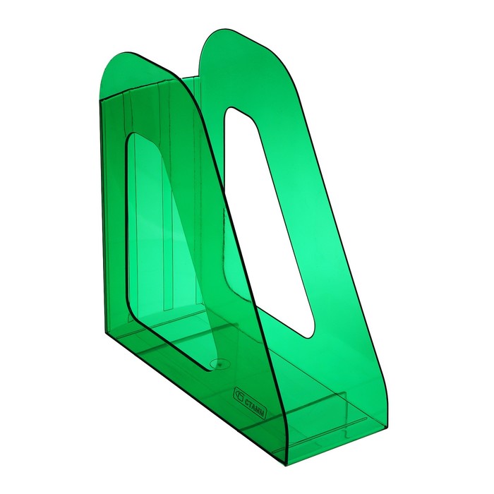 Лоток для бумаг вертикальный СТАММ "Фаворит", тонированный зеленый, ширина 90мм - Фото 1