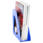 Лоток для бумаг вертикальный СТАММ "Фаворит", тонированный синий, ширина 90мм - Фото 5