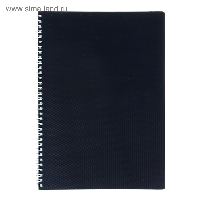 Тетрадь А4, 80 листов клетка на гребне DIAMOND Черная, пластиковая обложка - Фото 1