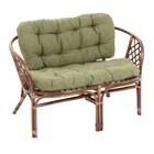 Набор садовой мебели "Bagama": 2 кресла, 1 диван, 1 стол, ротанг тёмный, подушки зелёные - Фото 2