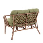 Набор садовой мебели "Bagama": 2 кресла, 1 диван, 1 стол, ротанг тёмный, подушки зелёные - Фото 3