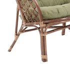 Набор садовой мебели "Bagama": 2 кресла, 1 диван, 1 стол, ротанг тёмный, подушки зелёные - Фото 6