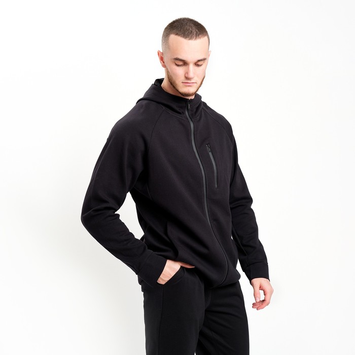 Брюки мужские, цвет чёрный карде, размер 48 62404