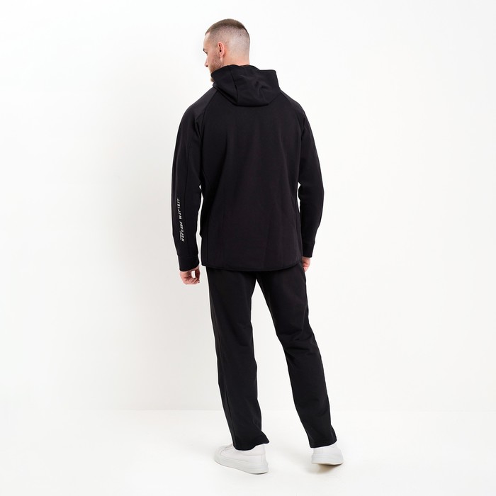 Брюки мужские, цвет чёрный карде, размер 48 62404