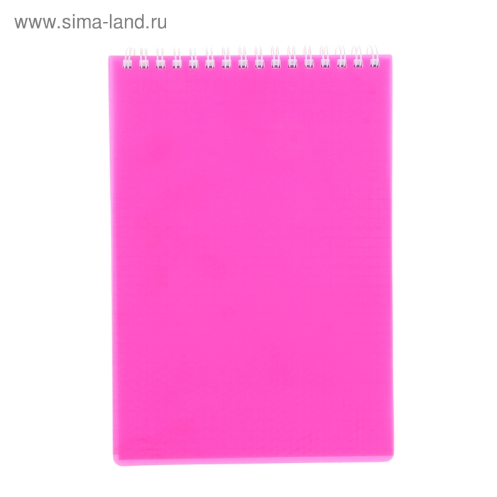 Блокнот А5, 80 листов на гребне DIAMOND НЕОН, пластиковая обложка, розовый - Фото 1