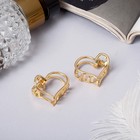 Краб для волос "Либерти" (набор 2 шт) сердце контур, 2 см, золото - фото 319423602