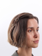 Крабик для волос «Либерти», набор 2 шт., сердце контур, 2 см, золото - Фото 2