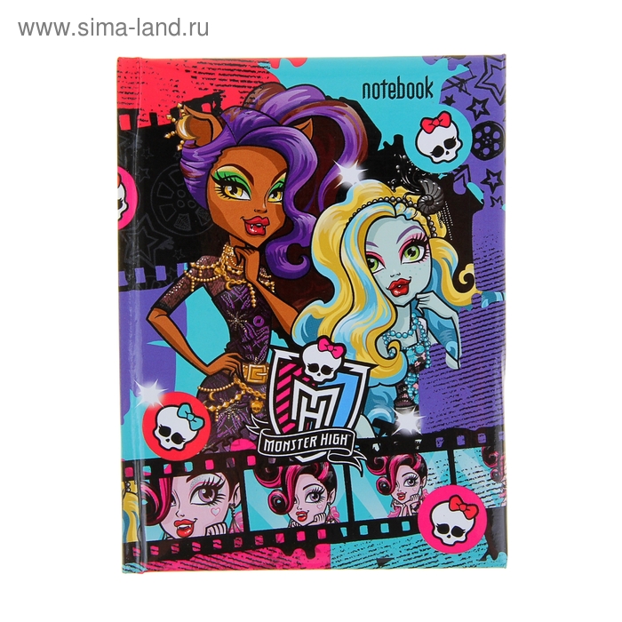 Блокнот твердая обложка А6, 80 листов "Школа Монстров (Monster High)" с поролоном - Фото 1