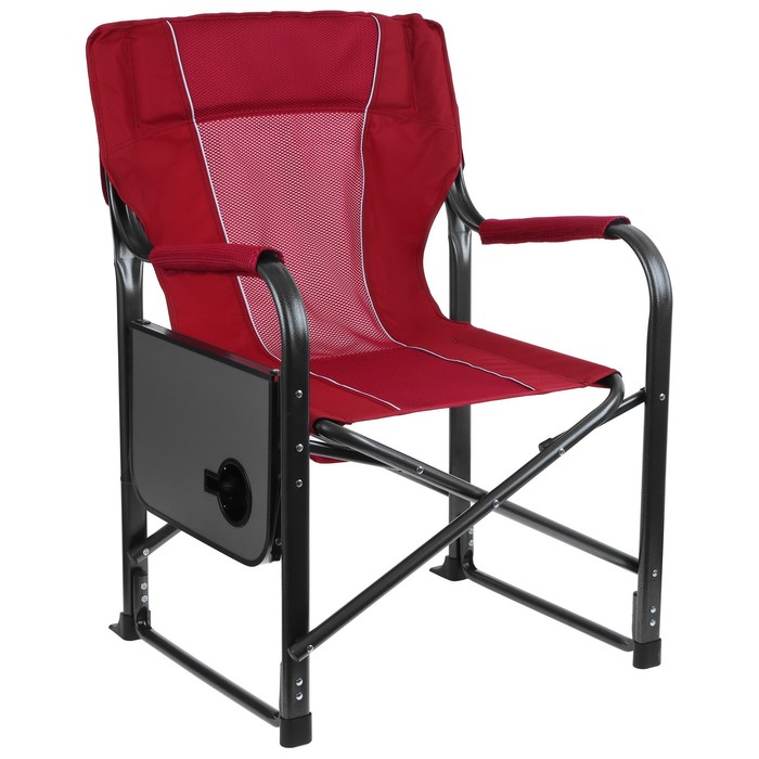 Кресло туристическое Maclay, стол с подстаканником, 63х47х94 см, цвет красный - фото 1907707764