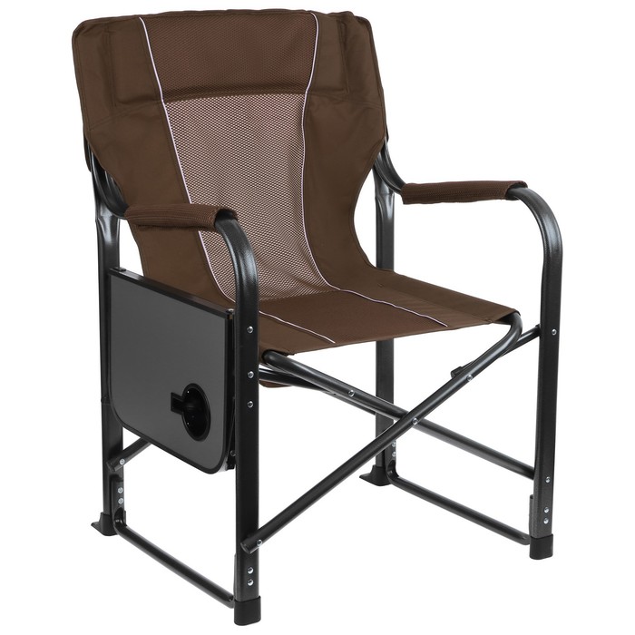 Кресло туристическое Maclay, стол с подстаканником, 63х47х94 см, цвет коричневый - фото 1907707771