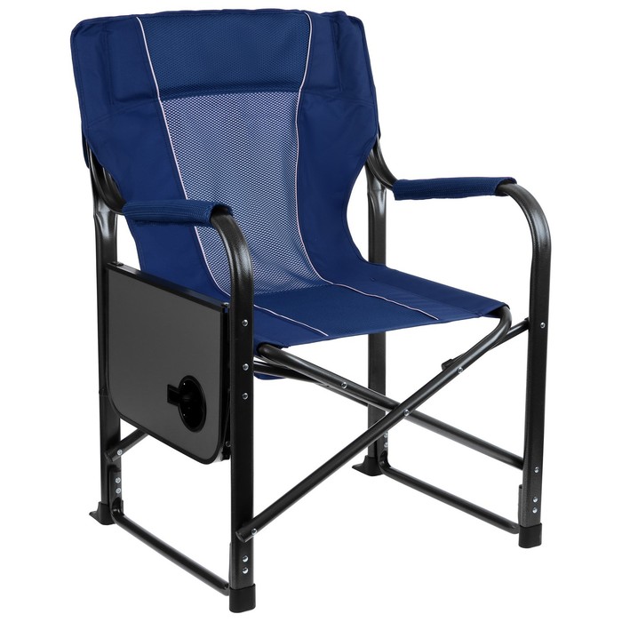 Кресло туристическое Maclay, стол с подстаканником, 63х47х94 см, цвет синий - фото 1907707778
