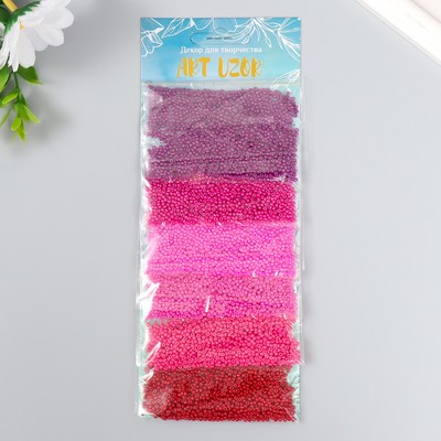 Бисер круглый 12/0 "Розовый закат" 6 цветов х 10 гр 20х8 см