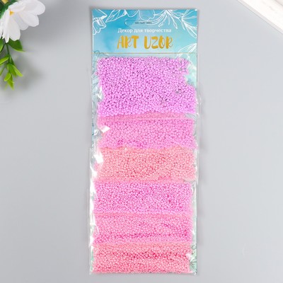 Бисер круглый 12/0 «Розовые облака», 6 цветов × 10 г, 20×8 см