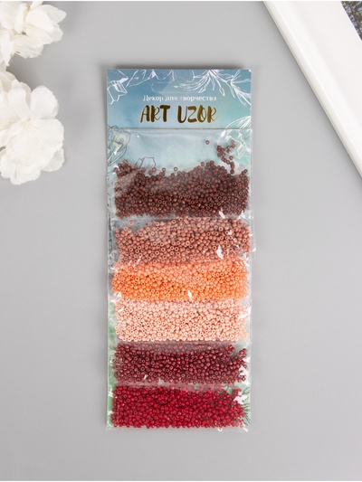 Бисер круглый 12/0 «Осенний лес», 6 цветов × 10 г, 20×8 см
