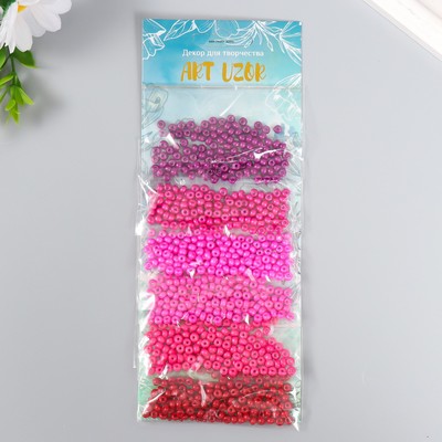 Бисер круглый 6/0 «Розовый закат», 6 цветов × 10 г, 20×8 см