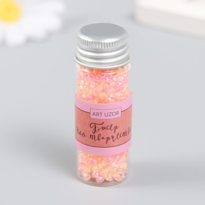 Бисер 8/0 в бутылочке «Полупрозрачный с цветной серединой. Лето», светится под УФ 20 г, 6×2×2 см