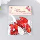 Декор для творчества пластик пришивной "Капельки-лучи" набор 10 шт красный 1,4х2,8х0,4 см - фото 22176627