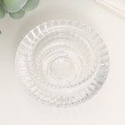 Подсвечник на 1 свечу «Фонтан. Гофре», стекло, двухсторонний, прозрачный, d=2 и 5 см, 8×8×4 см - фото 25487232