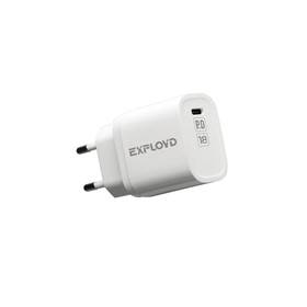 Сетевое зарядное устройство Exployd EX-Z-1126, 3 А, 18 Вт, USB-C, быстрая зарядка, белое