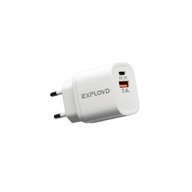 Сетевое зарядное устройство Exployd EX-Z-1128, USB/USB-C, 3 А, 20 Вт, быстрая зарядка
