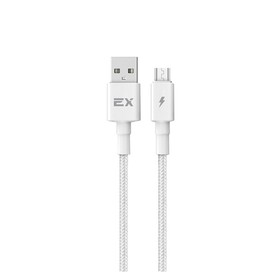 Кабель Exployd EX-K-1155, microUSB - USB, 2 А, 1 м, нейлонова оплетка, белый 9598694