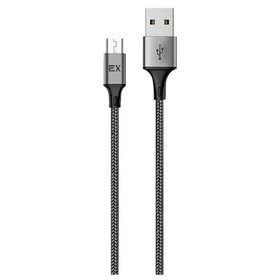 Кабель Exployd EX-K-1210, microUSB - USB, 2.4 А, 1 м, нейлонова оплетка, черный 9598695