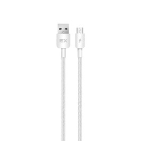 Кабель Exployd EX-K-1254, microUSB - USB, 2.4 А, 1 м, нейлоновая оплетка, белый 9598701