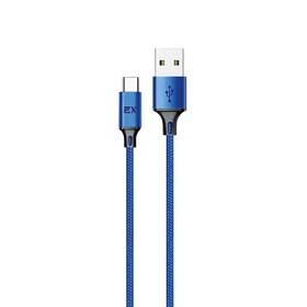 Кабель Exployd EX-K-1213, Type-C - USB, 2.4 А, 1 м, нейлоновая оплетка, синий