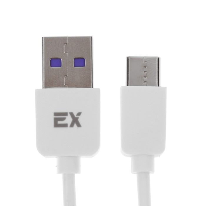 Кабель Exployd EX-K-1246, Type-C - USB, 2.4 А, 1 м, силиконовая оплетка, белый - фото 51478973