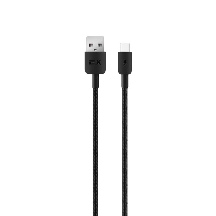 Кабель Exployd EX-K-1257, Type-C - USB, 2.4 А, 1 м, нейлоновая оплетка, черный