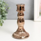 Подсвечник стекло на 1 свечу "Колонна с шарами" позолота 15,5х8,5х8,5 см   9616765 - фото 22176835