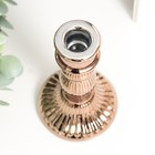 Подсвечник стекло на 1 свечу "Колонна с шарами" позолота 15,5х8,5х8,5 см   9616765 - фото 25487233