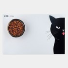 Коврик под миску «Черный кот», 43х28см - фото 8996207