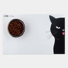 Коврик под миску «Черный кот», 43х28см - фото 8697882