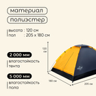Палатка туристическая, треккинговая maclay TREKK 3, 3-местная - фото 35379012