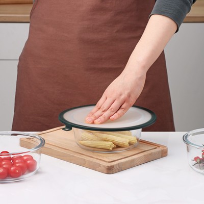 Вакуумная крышка для посуды Доляна, d=22.5 см, зелёная