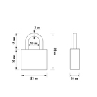 Замок навесной тип 14, 20 мм, 2 ключа - Фото 5