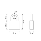 Замок навесной тип 14, 20 мм, 2 ключа - Фото 4